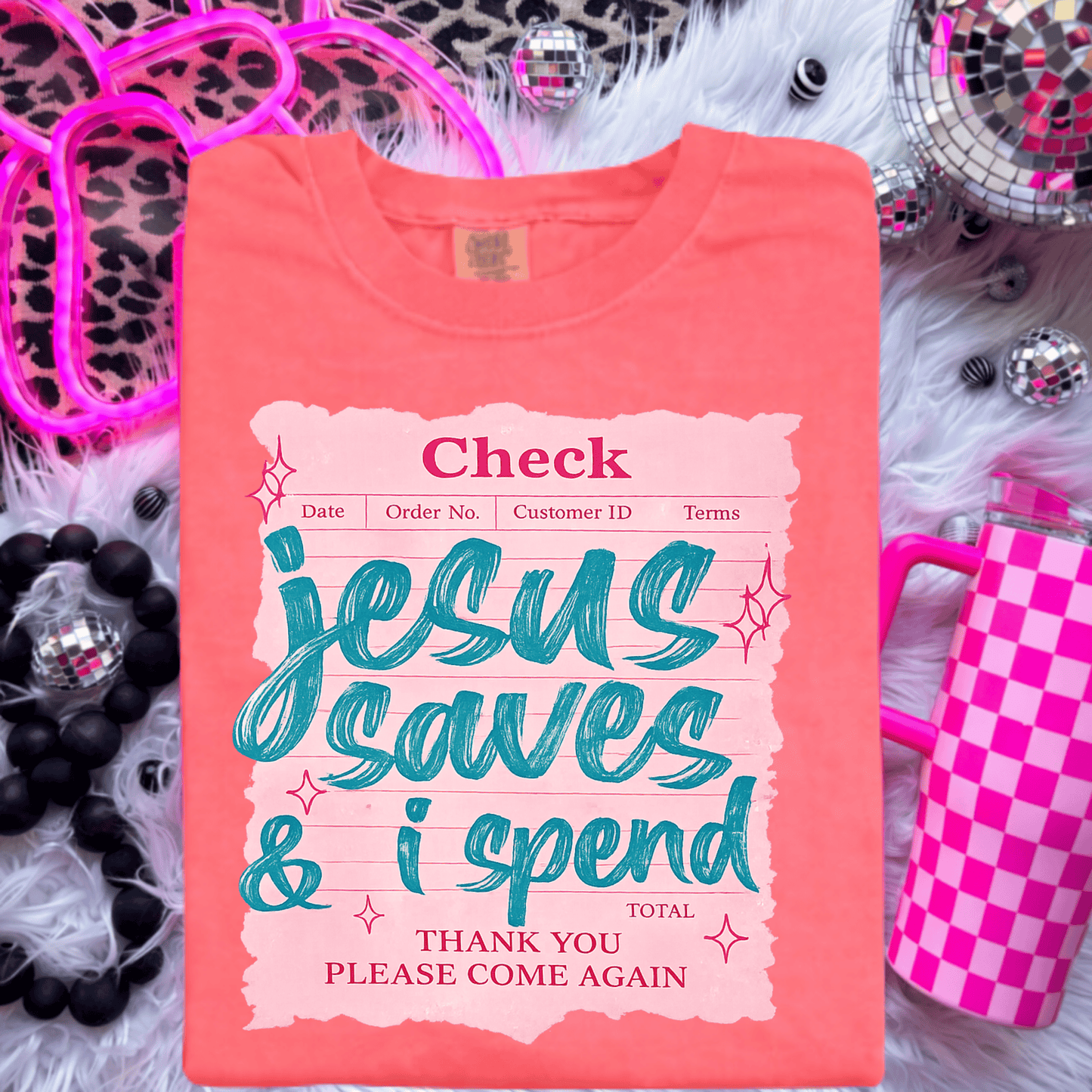 FestiviTees Women - Apparel - Shirts - T-Shirts Jesus Saves, I Spend Graphic Tee