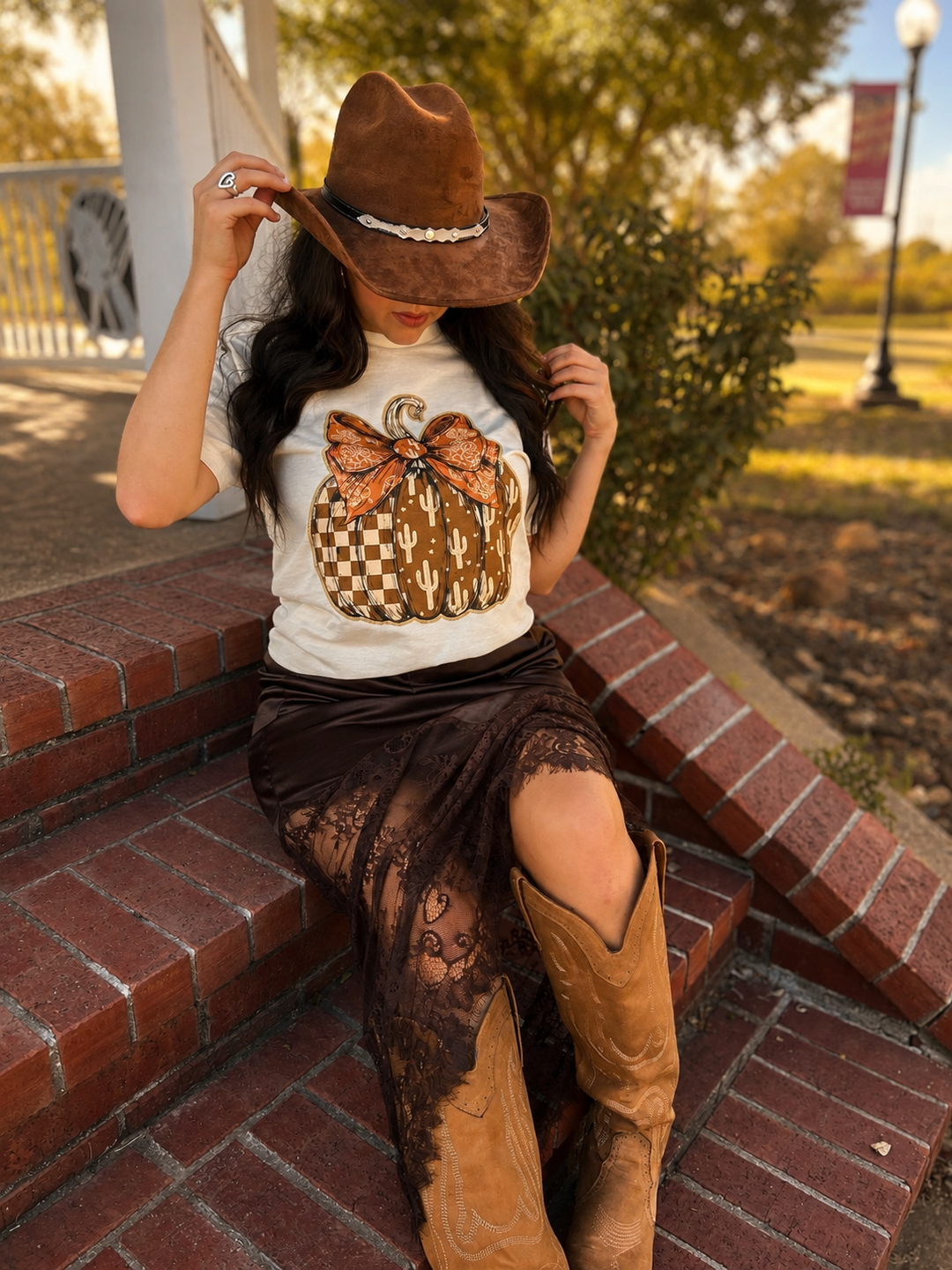 Western Cactus Pumpkin Graphic Tee Envy Stylz Boutique