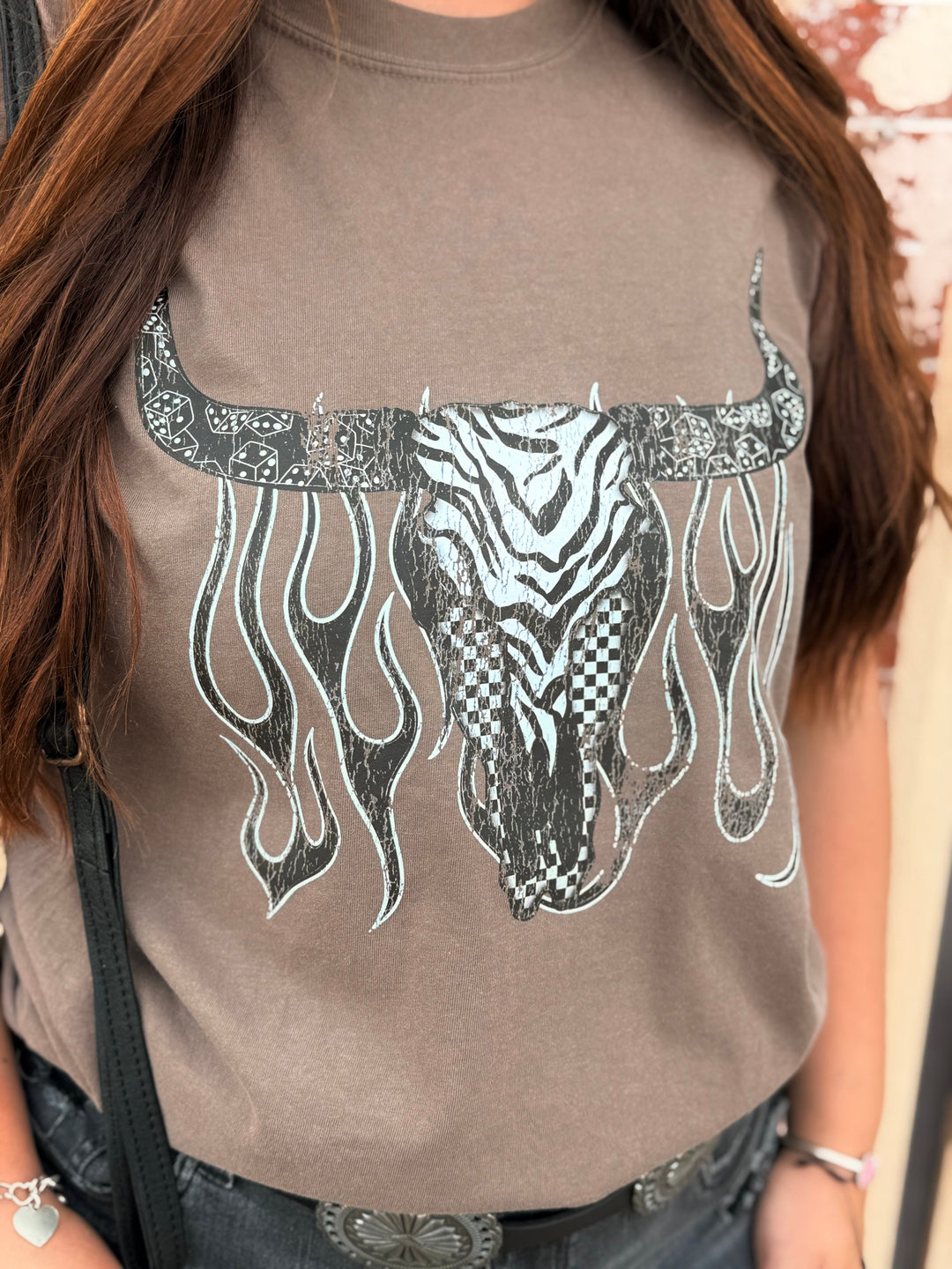 Bullskull Flame Dice Graphic Tee Envy Stylz Boutique