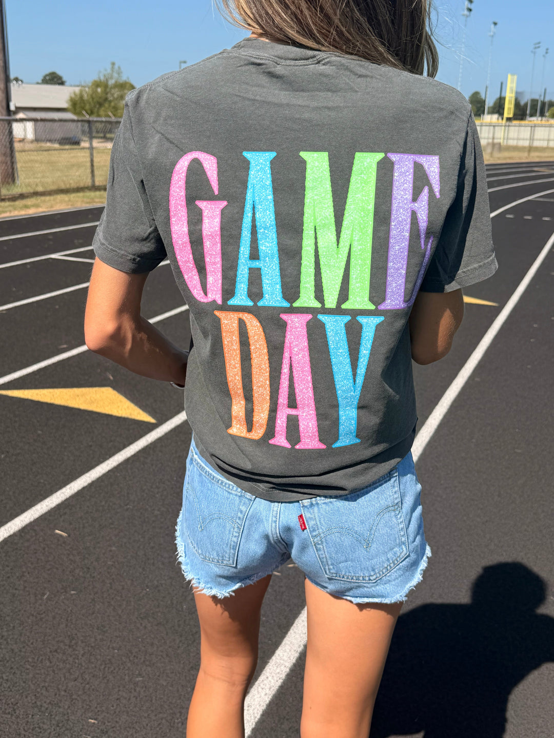Volleyball Game Day Colorful Front And Back Graphic T-shirt Envy Stylz Boutique