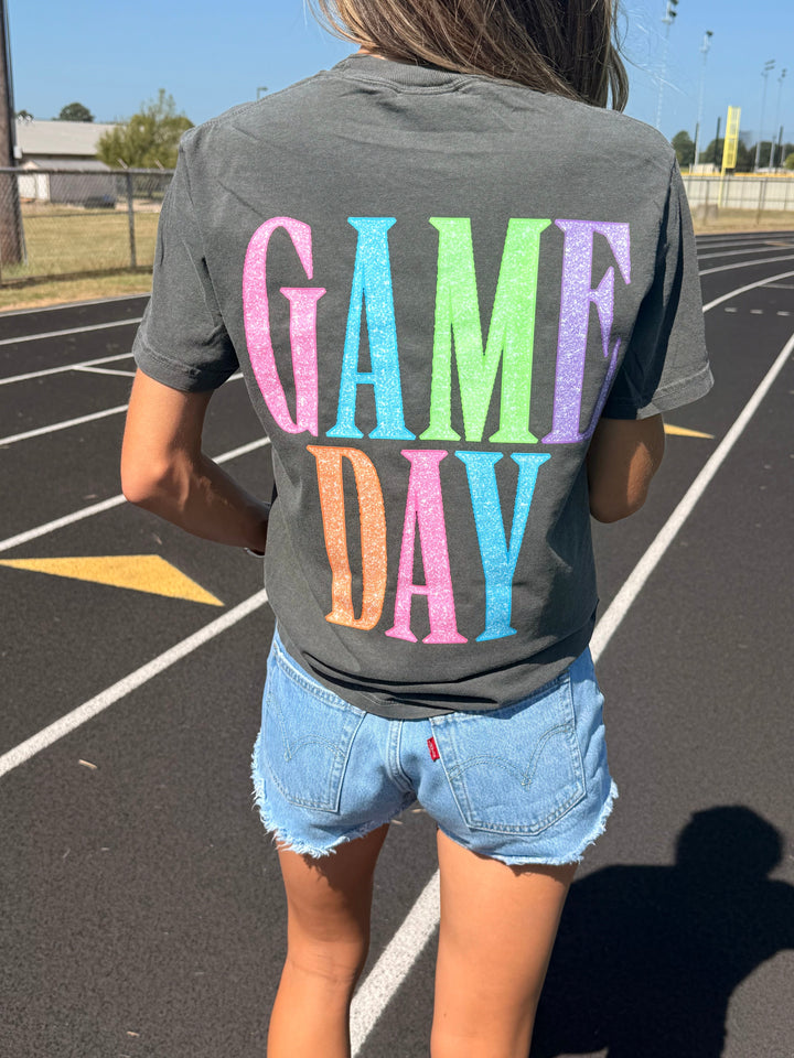 Volleyball Game Day Colorful Front And Back Graphic T-shirt Envy Stylz Boutique