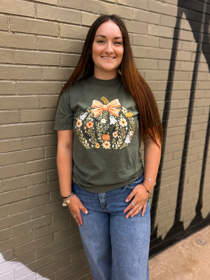 Floral Ghost Pumpkin Graphic Tee Envy Stylz Boutique