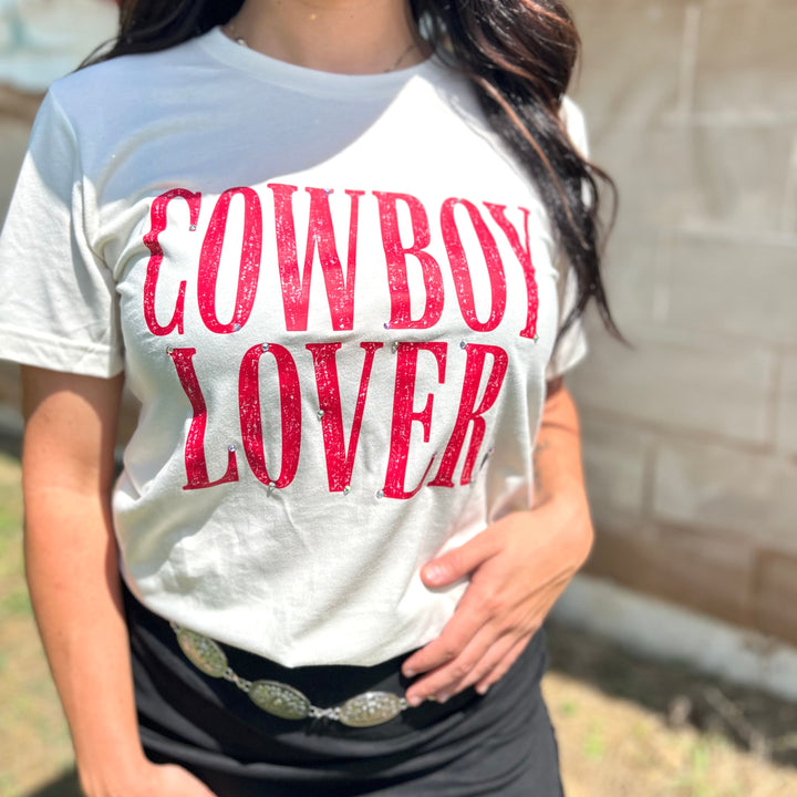 Cowboy Lover Rhinestone Graphic T-shirt Envy Stylz Boutique