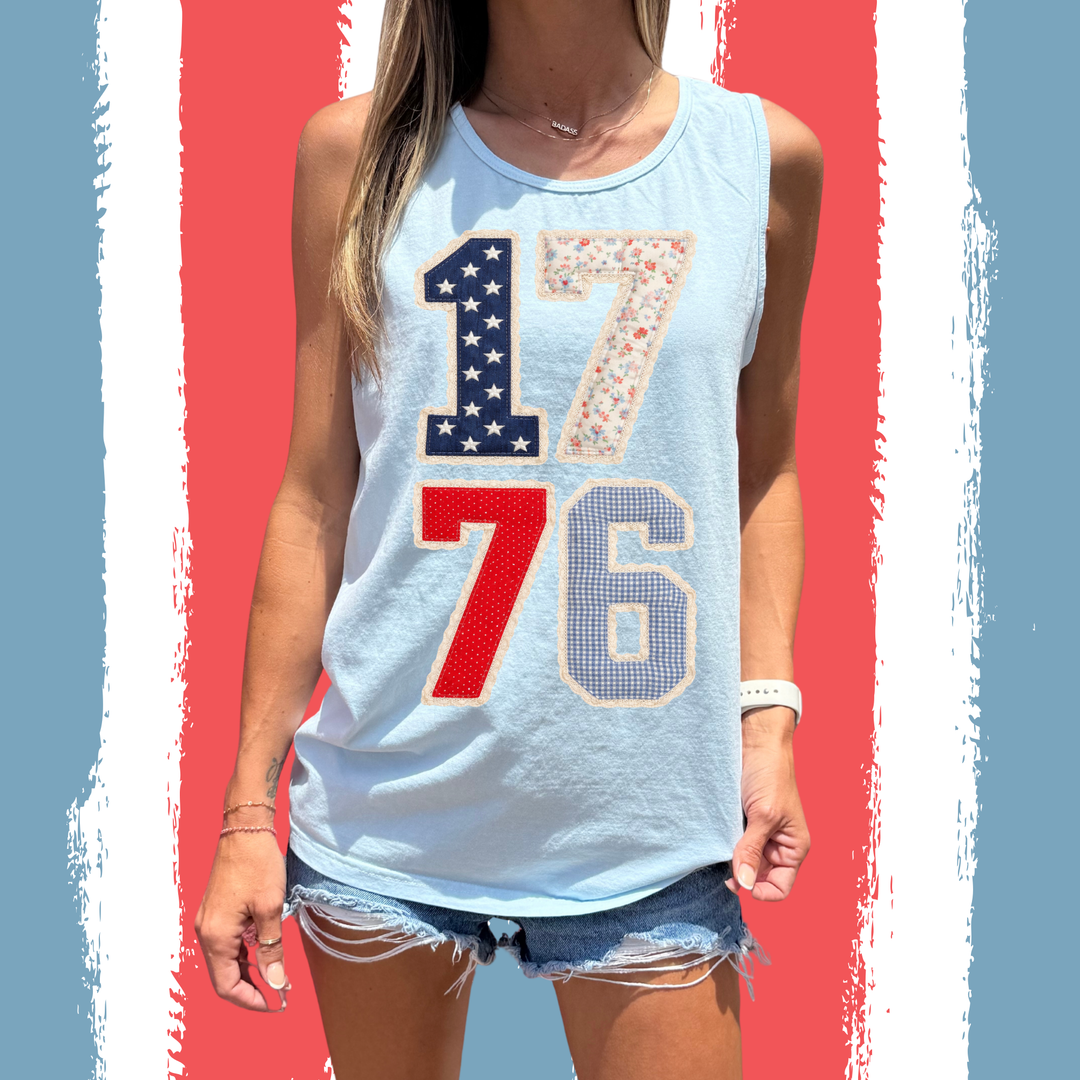 1776 LACE PATTERN Graphic Tank Top Envy Stylz Boutique