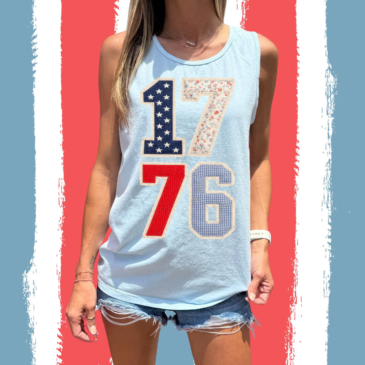 1776 LACE PATTERN Graphic Tank Top Envy Stylz Boutique