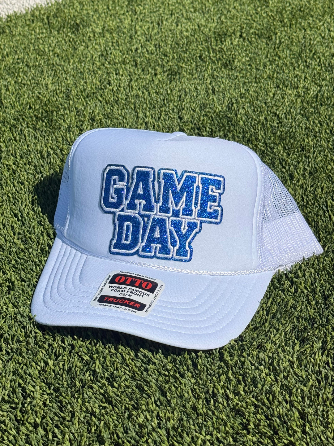 White Game Day Trucker Hat Envy Stylz Boutique