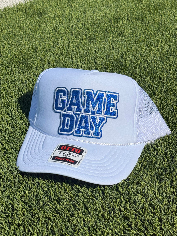 White Game Day Trucker Hat Envy Stylz Boutique