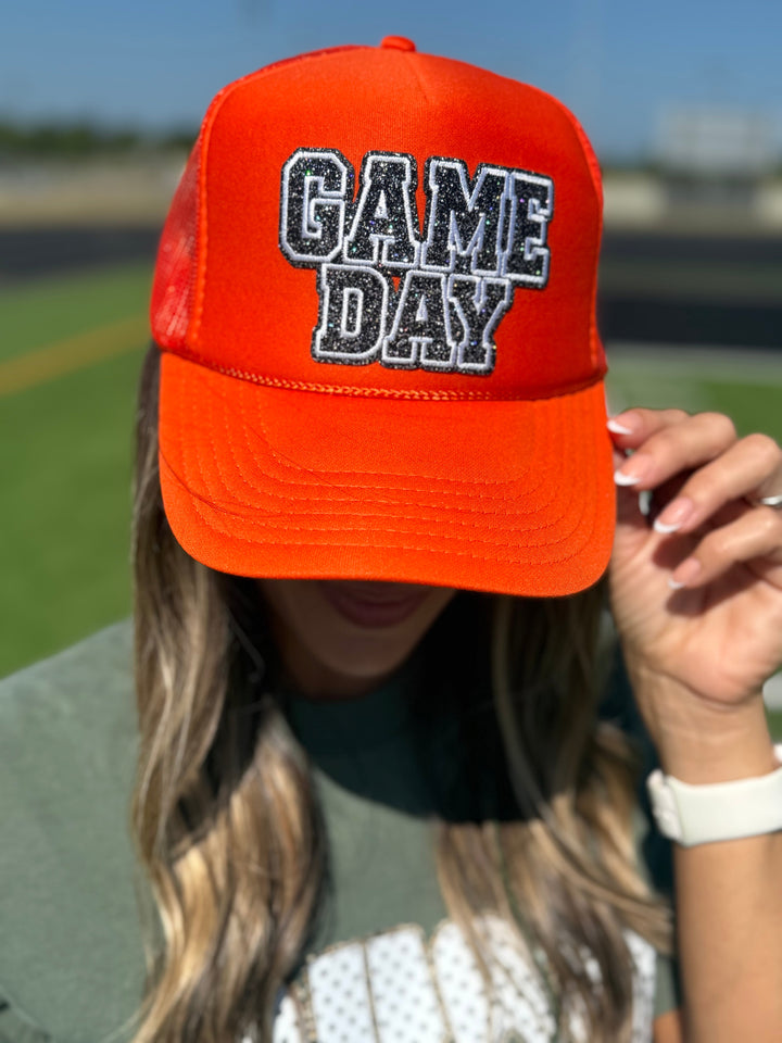 Orange Game Day Trucker Hat Envy Stylz Boutique