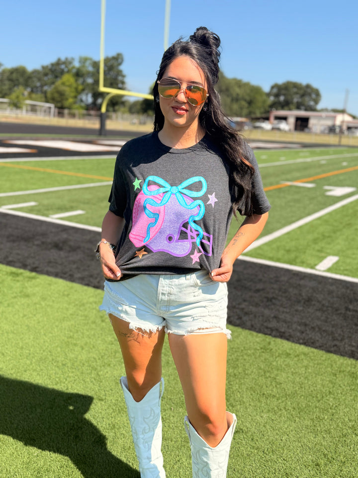 Football Helmet Colorful Front and Back Graphic Tee FestiviTees
