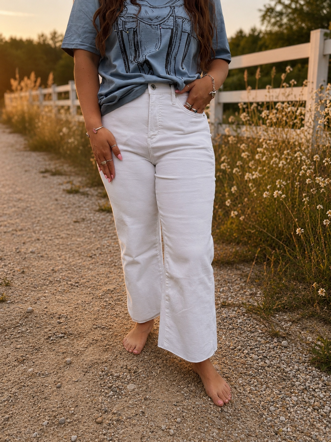 Chanelle White Denim Mica Jean Mica