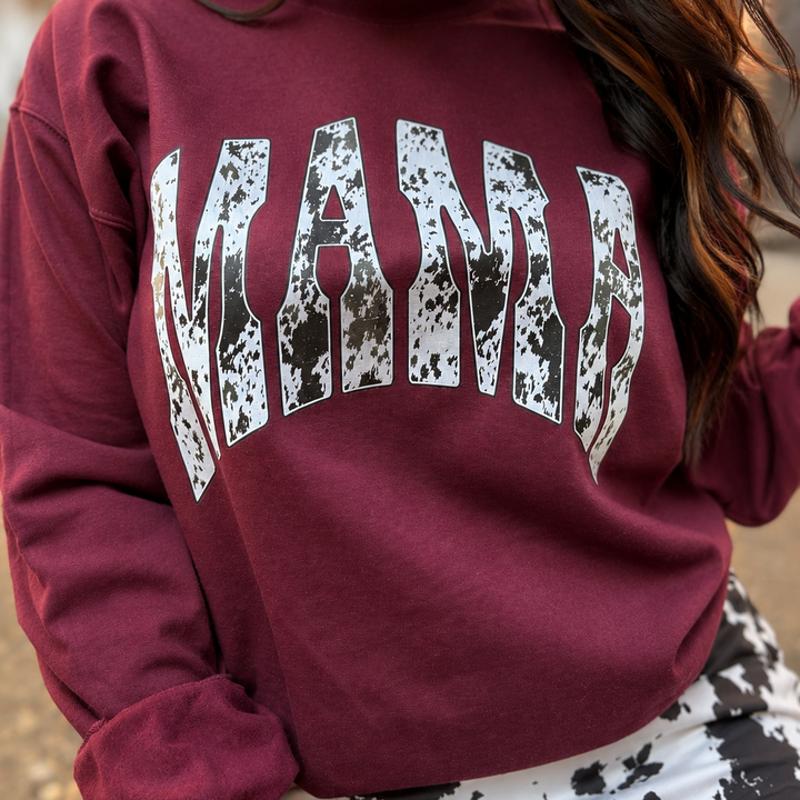 Cow print Mama Graphic Crewneck Envy Stylz Boutique