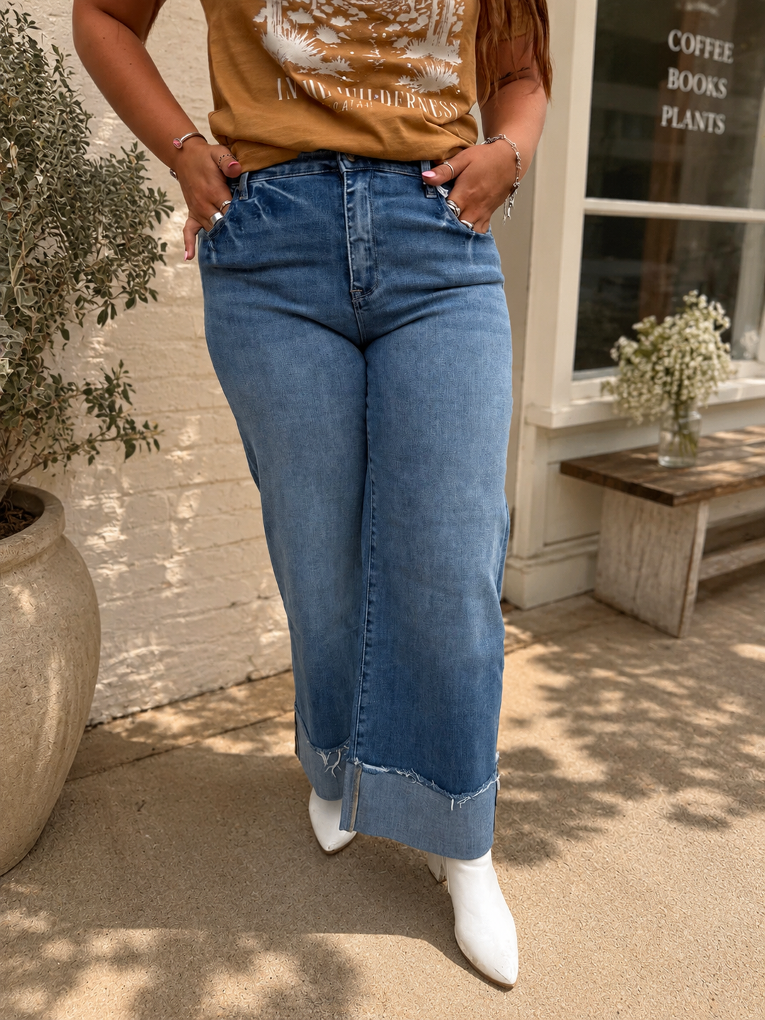 Petra High Rise Stretch Wide Leg w/ Cuffed Hem Jean Petra 153