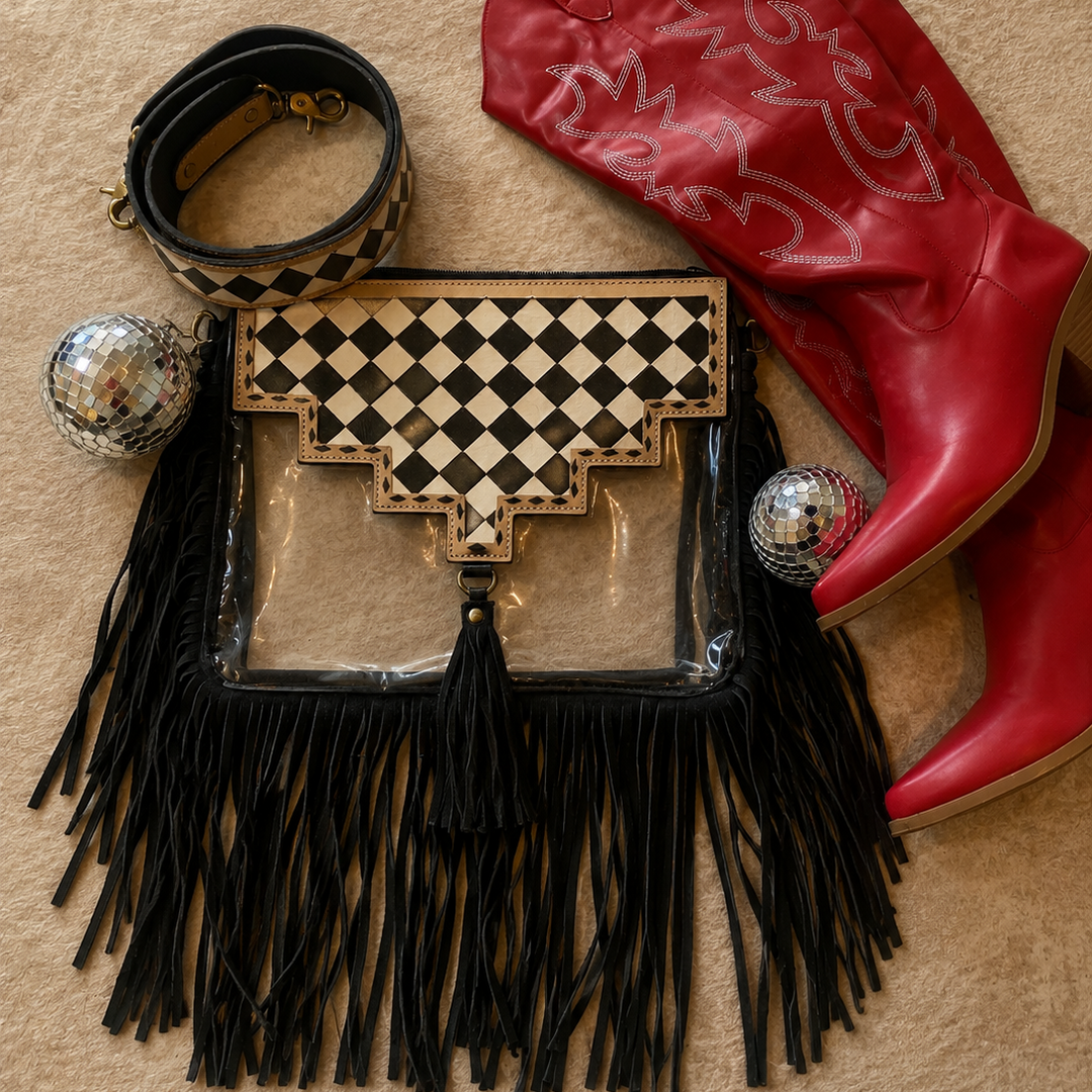 The Backstage Babe Clear Fringe Bag Envy Stylz Boutique