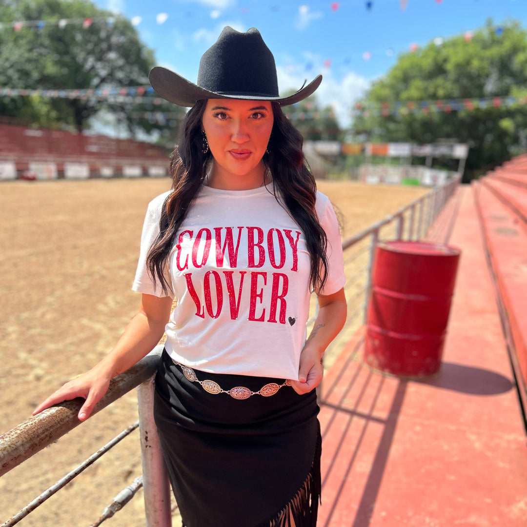 Cowboy Lover Rhinestone Graphic T-shirt Envy Stylz Boutique