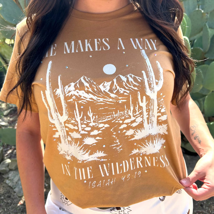 He Makes A Way In The Wilderness Rhinestone Graphic T-shirt Envy Stylz Boutique