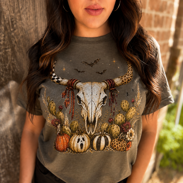 Western Fall Bullskull T-shirt Envy Stylz Boutique