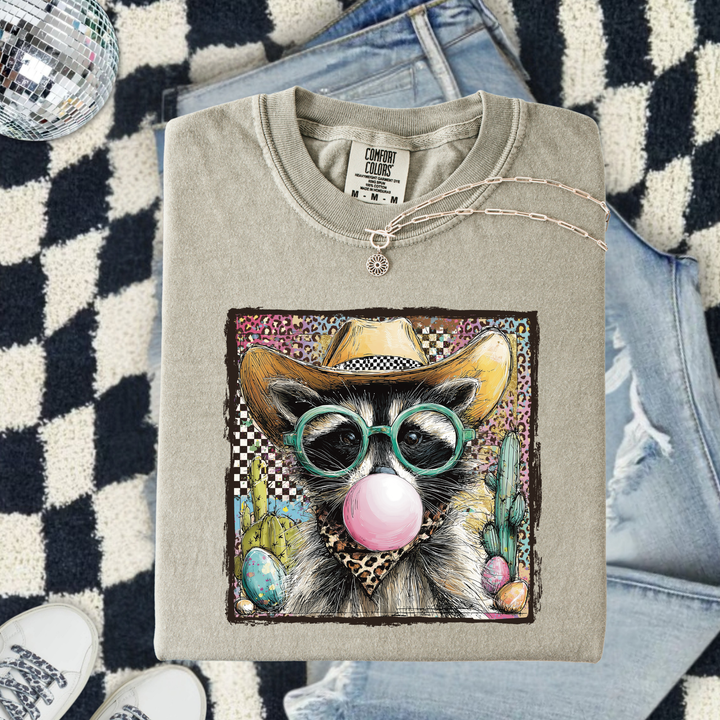 Cowboy Raccoon Western Graphic Tee