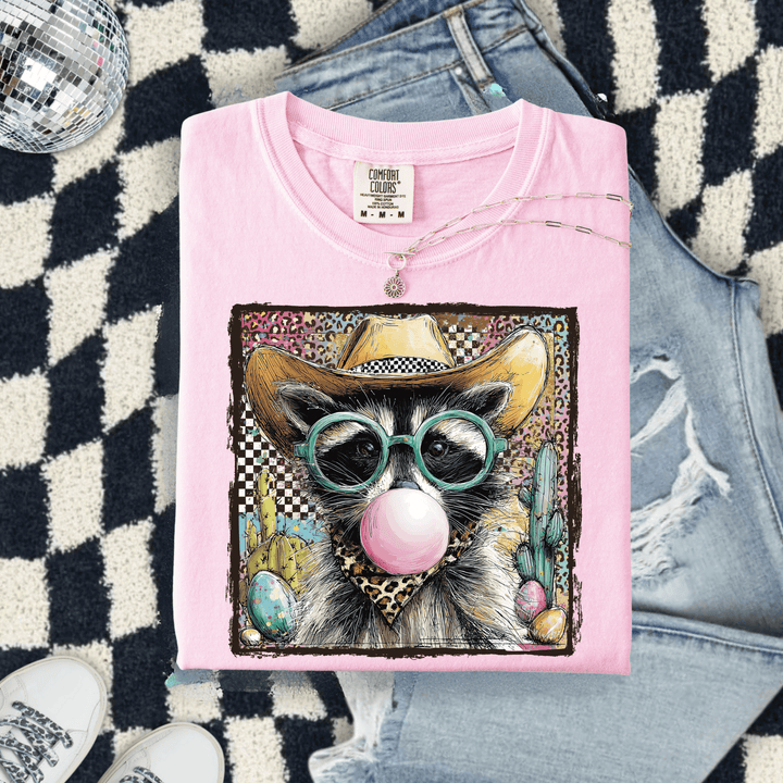 Cowboy Raccoon Western Graphic Tee