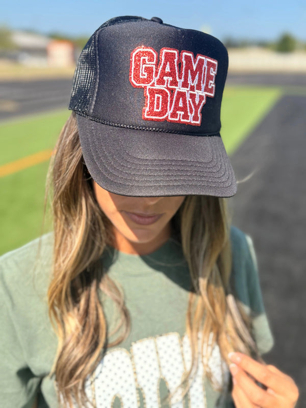 Black Game Day Trucker Hat Envy Stylz Boutique
