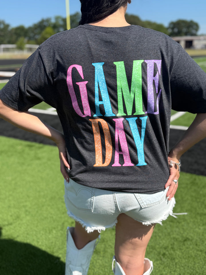 Football Helmet Colorful Front and Back Graphic Tee FestiviTees
