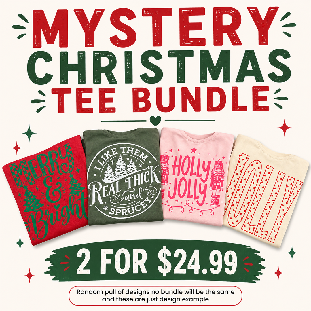 Mystery Christmas Tee Bundle 2 for 24.99 | Surprise Christmas Design T-shirts Envy Stylz Boutique
