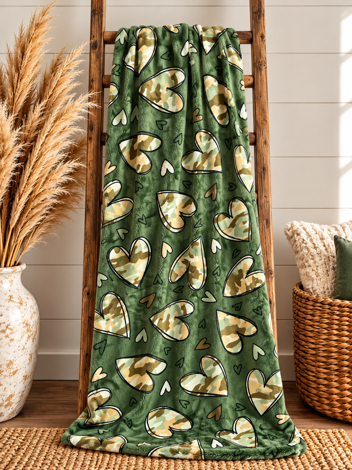 Camo Heart Queen Throw product image