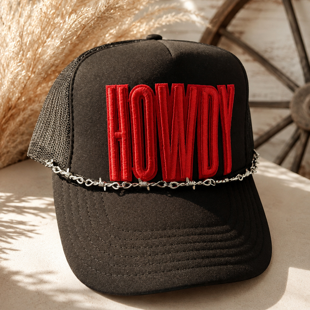 Howdy Barbwire Trucker Hat Envy Stylz Boutique
