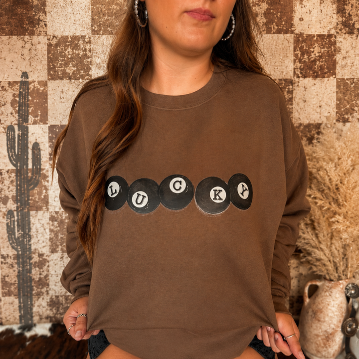 Lucky 8 Ball Graphic Crewneck Envy Stylz Boutique