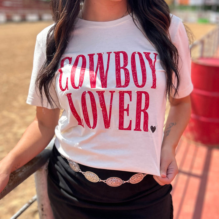 Cowboy Lover Rhinestone Graphic T-shirt Envy Stylz Boutique