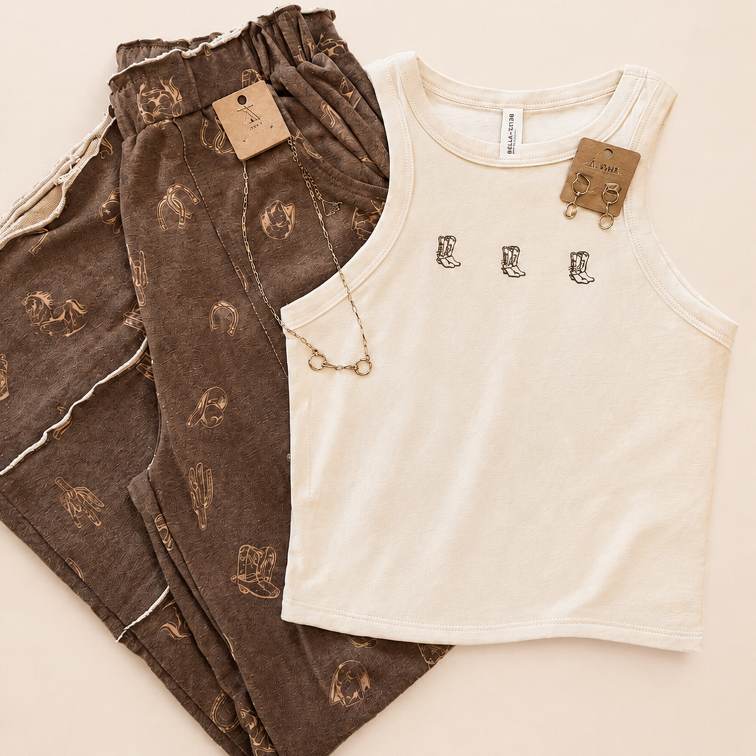 Simple Boot Crop Tank Top Envy Stylz Boutique