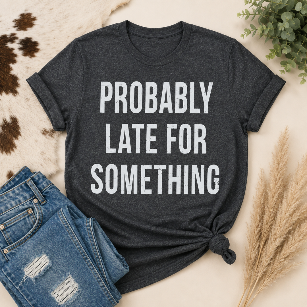 Probably Late For Something Statement Custom Design T-shirt Envy Stylz Boutique