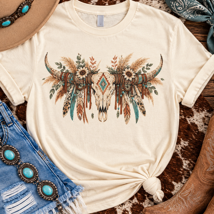 Western Wildflower Longhorn Comfort Colors Tee