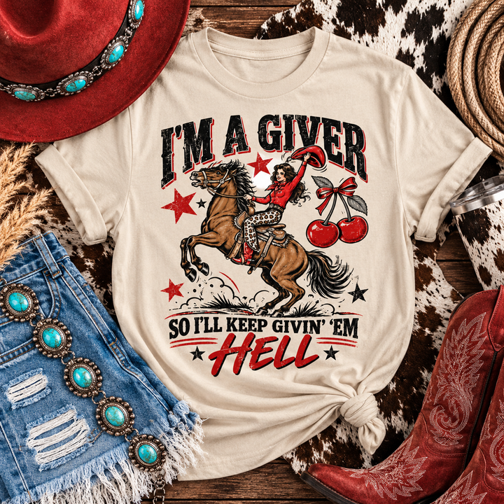 Givin’ ’Em Hell Cowgirl Tee