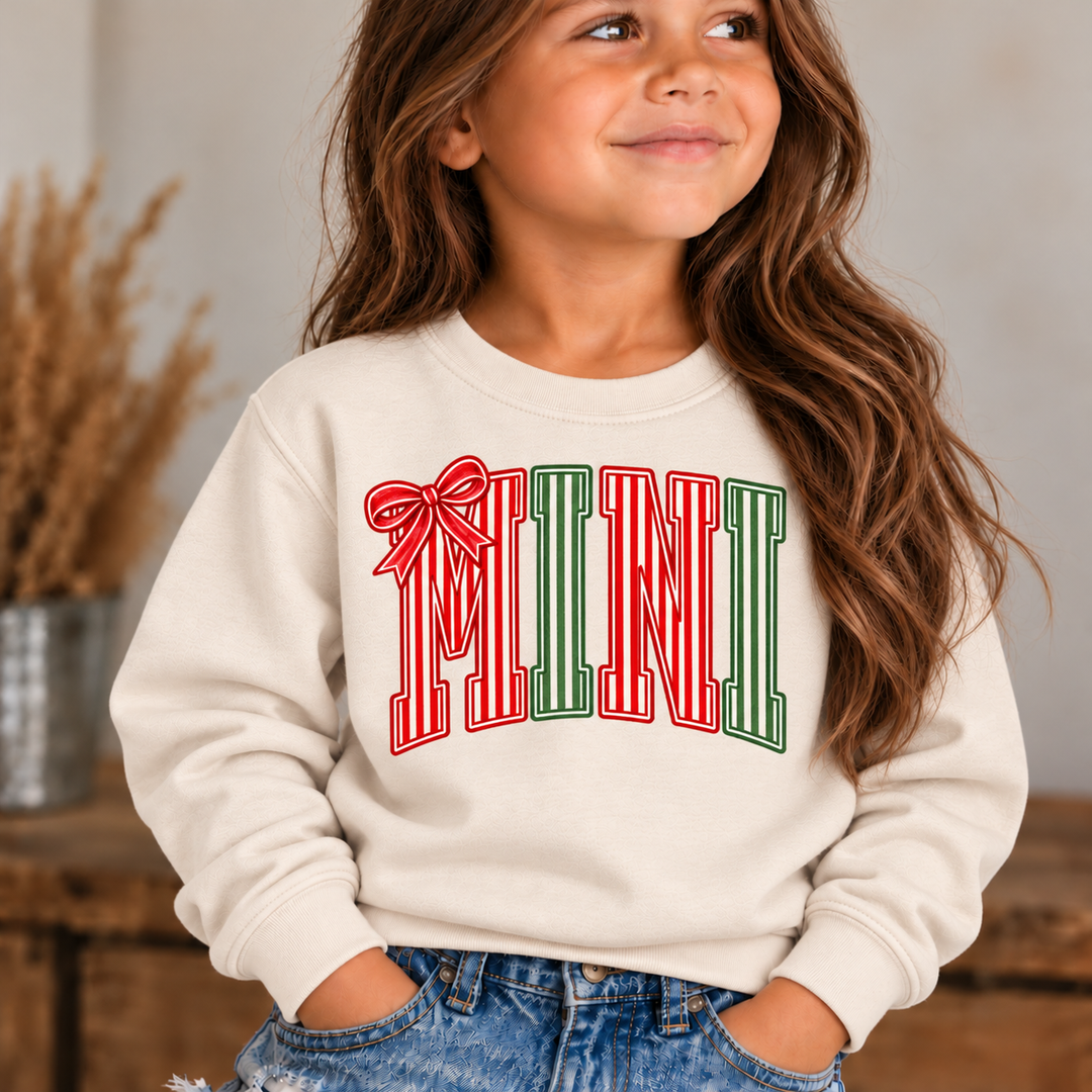 Mini Christmas Stripes graphic sweatshirt