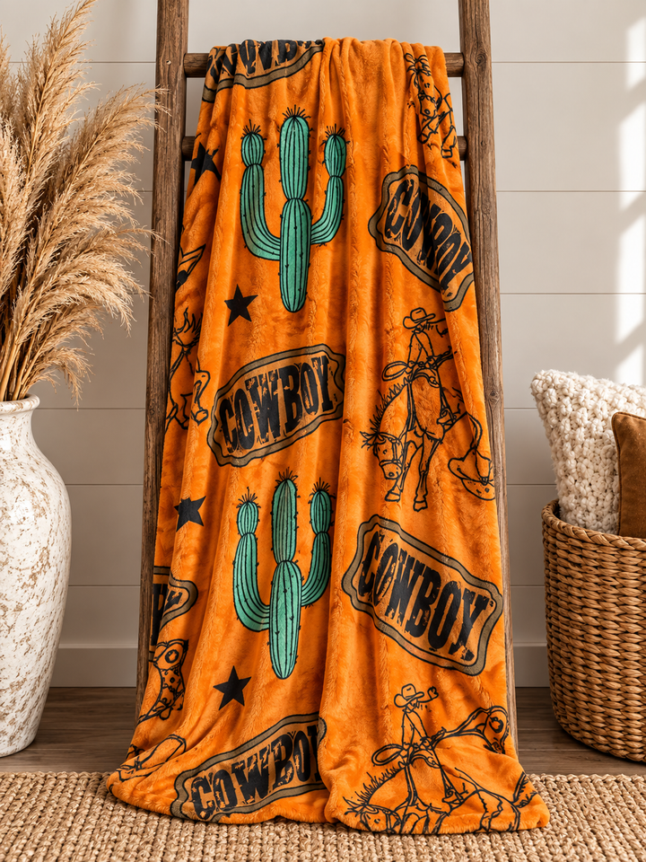Cowboy &amp; Cactus Queen Throw product image