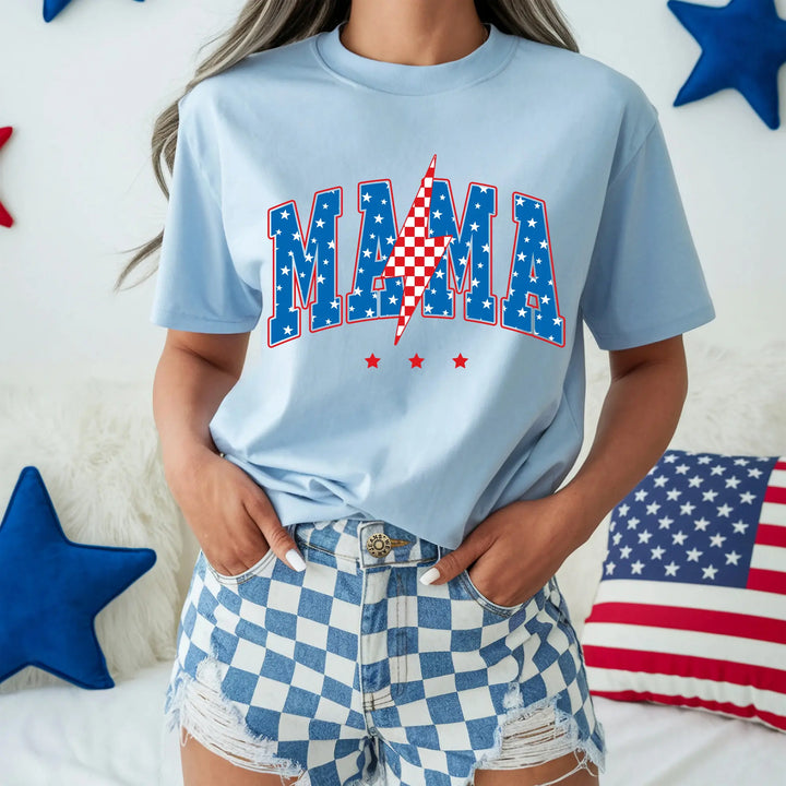 DEAL OF THE WEEK Mama Lightening Bolt Patriotic Graphic Tee Envy Stylz Boutique