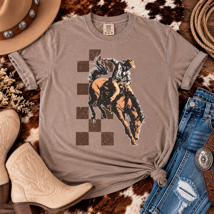 Ride Wild Checkered Cowboy Tee
