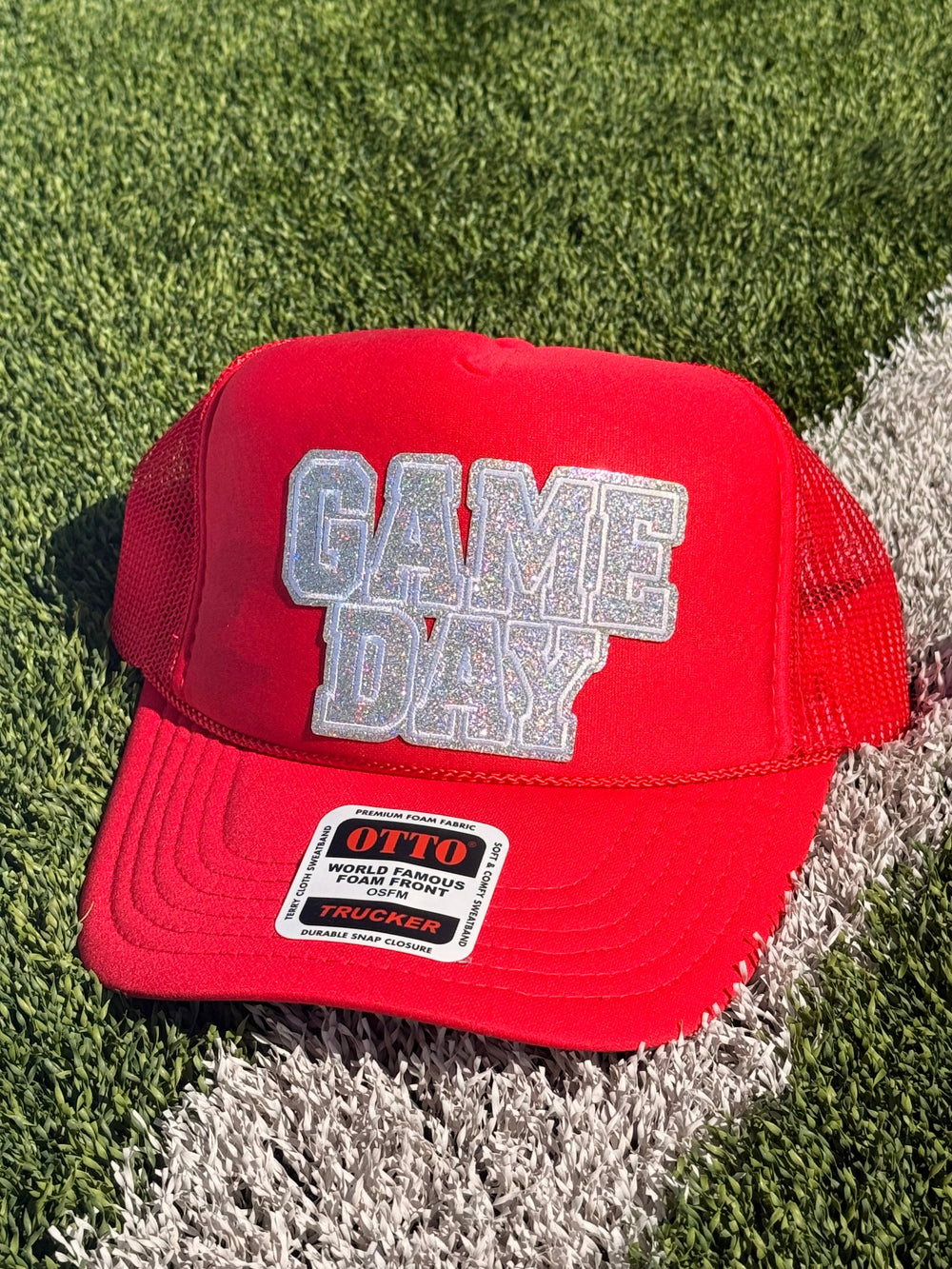 RED Game Day Trucker Hat Envy Stylz Boutique