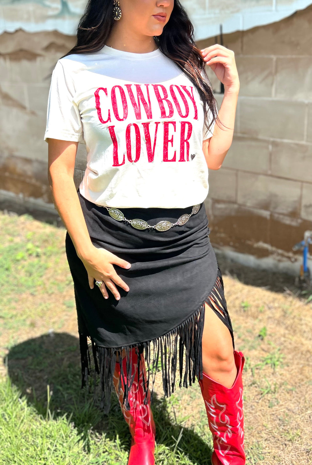 Cowboy Lover Rhinestone Graphic T-shirt Envy Stylz Boutique
