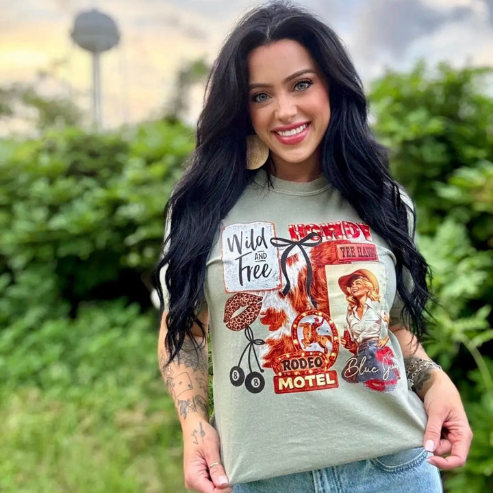 Wild And Free Rodeo Western Graphic Design T-shirt Envy Stylz Boutique