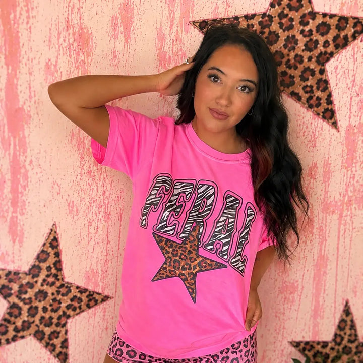Zebra Feral Leopard Star Graphic T-Shirt Envy Stylz Boutique