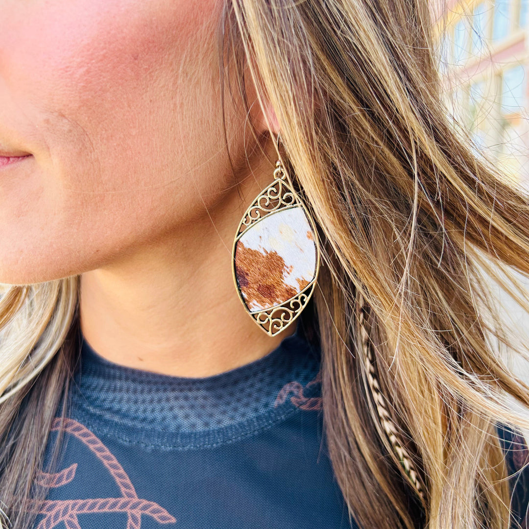 Cowhide Teardrop Earrings Envy Stylz Boutique