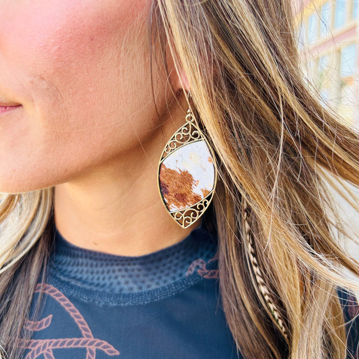 Cowhide Teardrop Earrings Envy Stylz Boutique