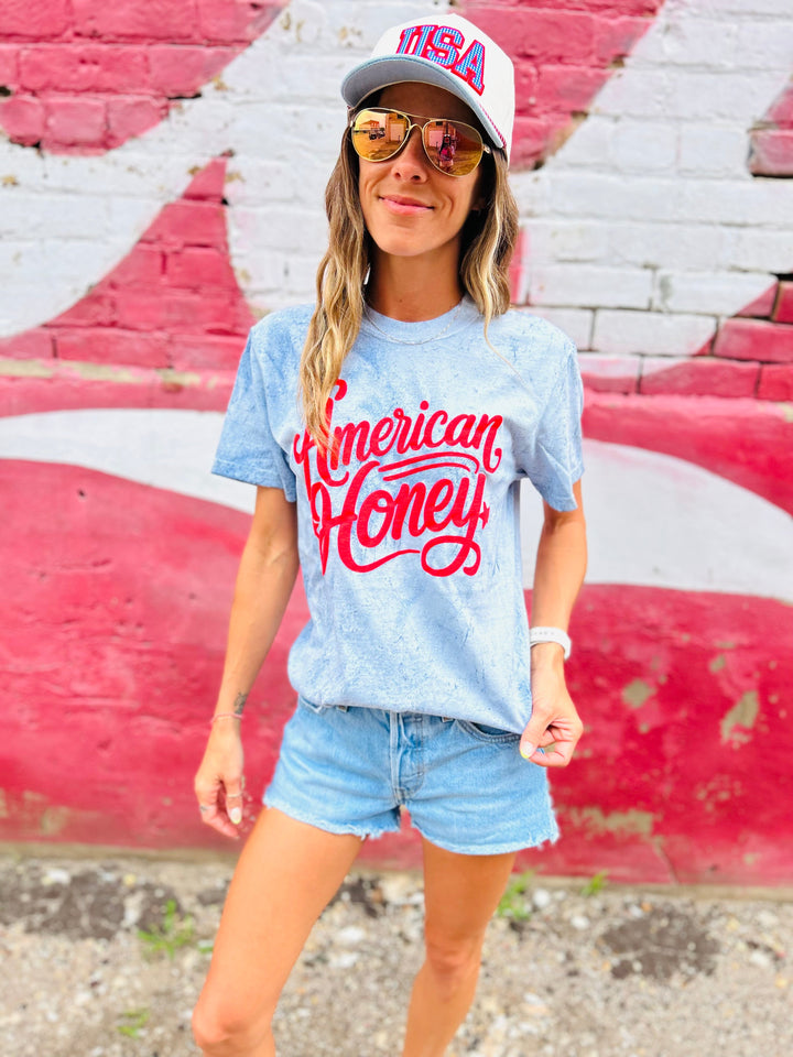 American Honey Puff Graphic T-shirt Envy Stylz Boutique