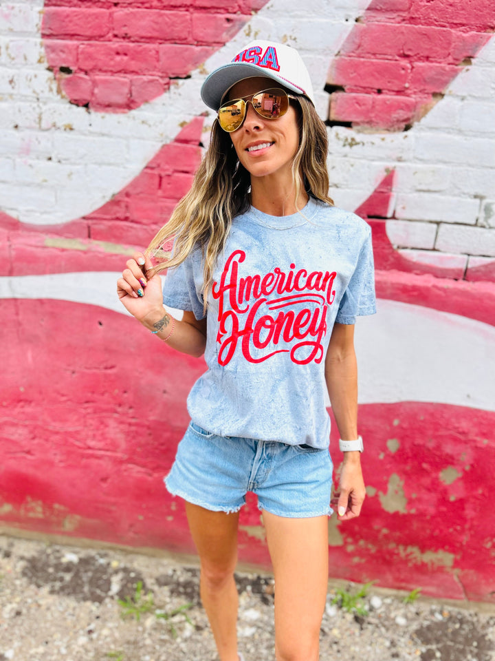 American Honey Puff Graphic T-shirt Envy Stylz Boutique