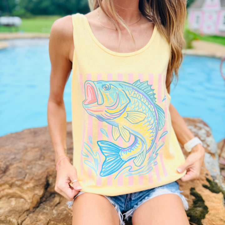 Striped Bass Graphic Tank Top Envy Stylz Boutique