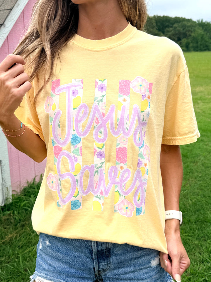 Jesus Saves Floral ADULT Graphic T-shirt Envy Stylz Boutique