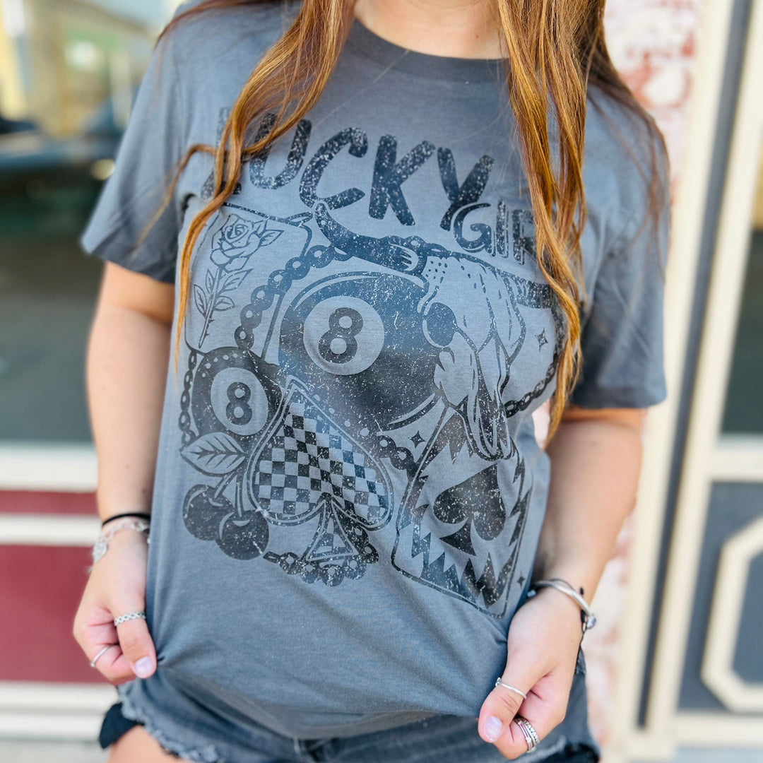 Lucky Girl Collage Graphic Tee Envy Stylz Boutique