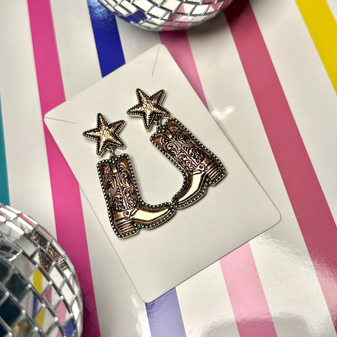 Western Nights Boot Earrings Envy Stylz Boutique