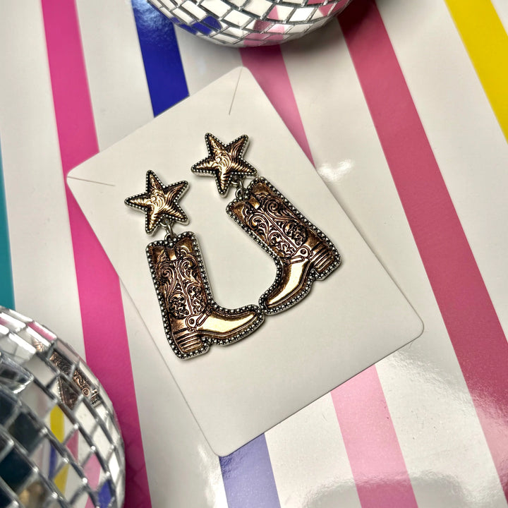 Western Nights Boot Earrings Envy Stylz Boutique